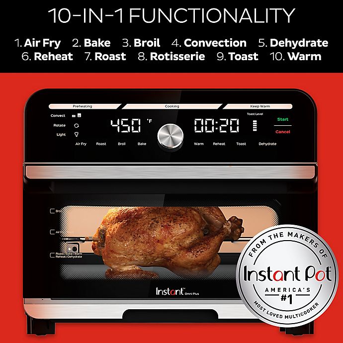 Instant Pot  Omni  Plus 18-Liter Toaster Oven and Air Fryer in Stainless Steel/Black
