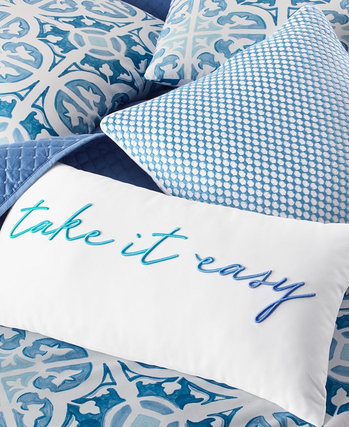 Charter Club Damask Designs Take It East Decorative Pillow, 12" x 22",, Created for Macy's - White - Decorative Pillow