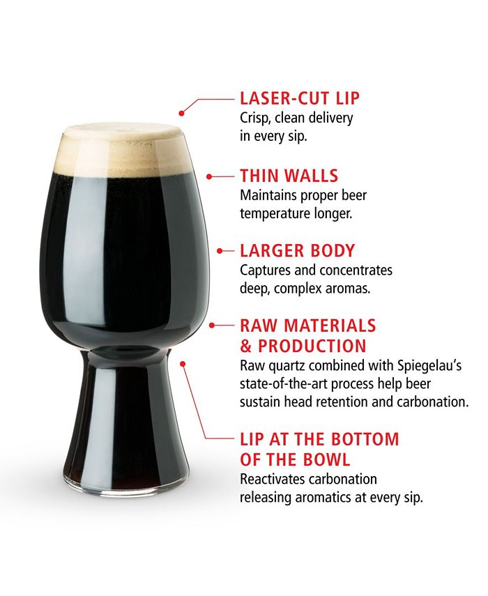 Spiegelau Craft Beer Stout Glass, Set of 2, 21 Oz - Brown