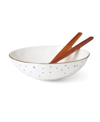 Lenox Blue Bay 3-Piece Salad Bowl Se Blue and White 3 Piece Set