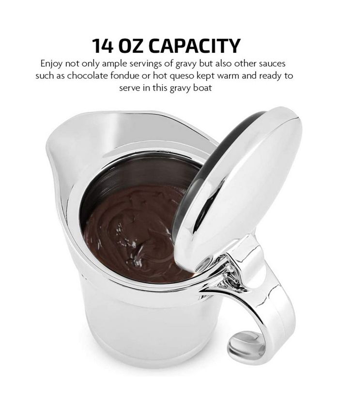 OVENTE Stainless Steel 14 Ounce Gravy Boat - Silver