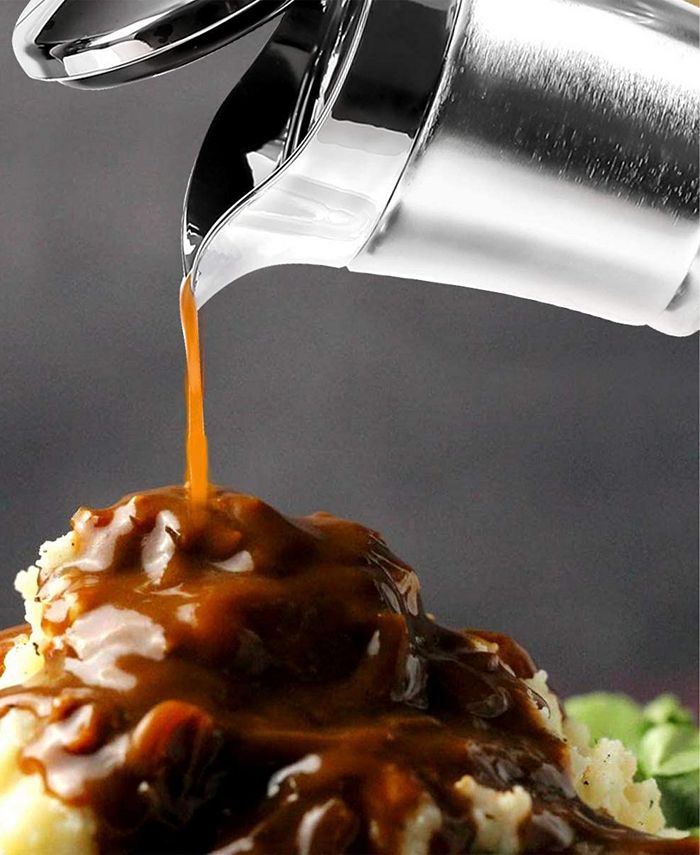 OVENTE Stainless Steel 14 Ounce Gravy Boat - Silver