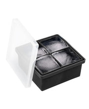 Thirstystone by Cambridge Large 4-Cube Silicone Ice Mold with Clear Lid - Black - OS