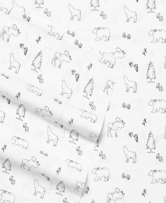 Eddie Bauer Printed 100% Cotton Percale 3-Pc. Sheet Set, Twin XL - Gray - Twin XL