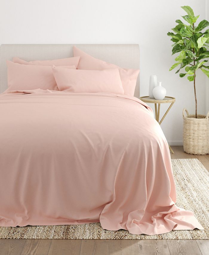 Style Simplified by The Home Collection 4 Piece Bed Sheet Set, Queen - Pink - Queen