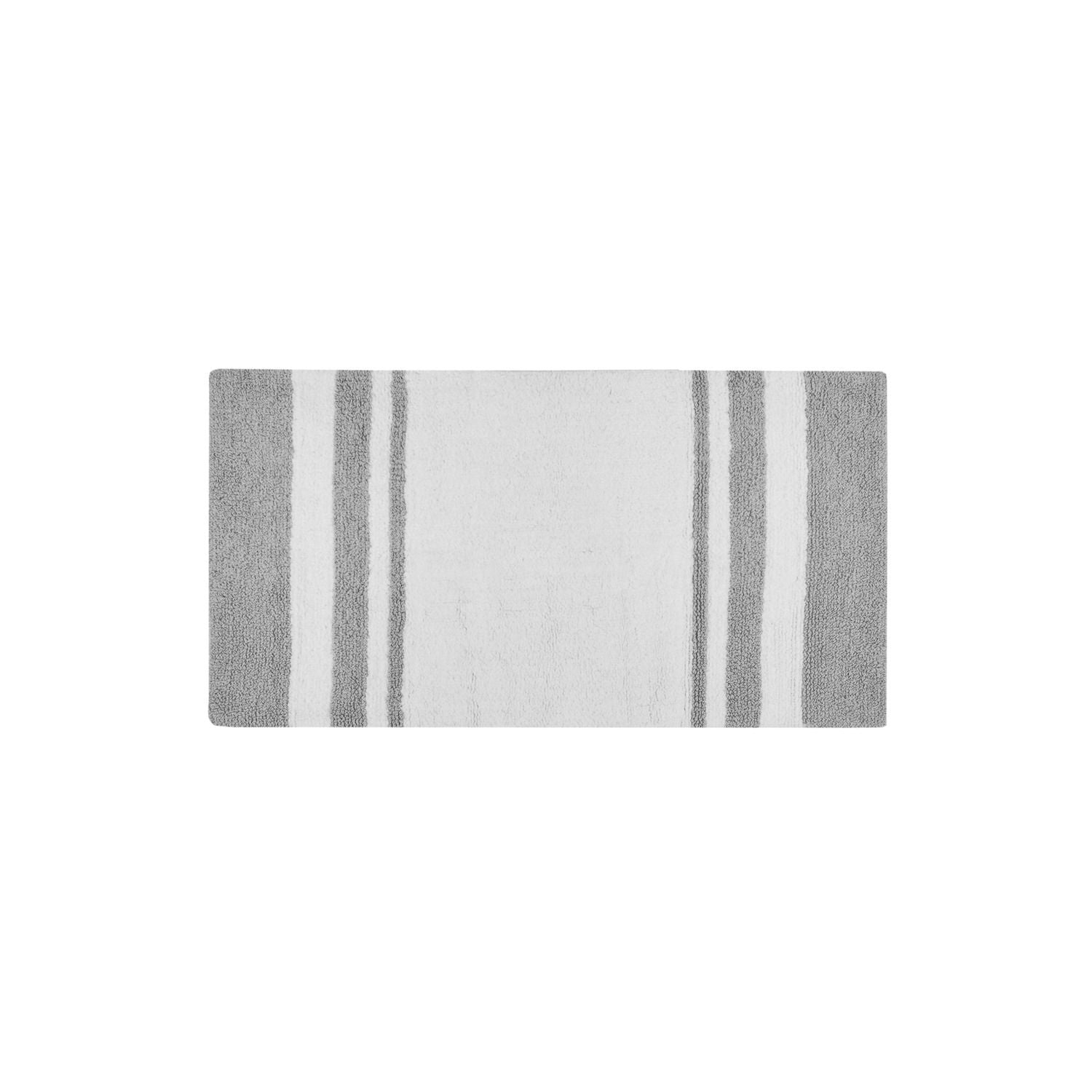 Madison Park Spa High Absorbent Cotton Reversible Stripe Bathroom Rug