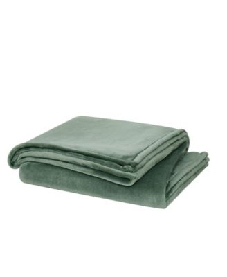Cannon Cannon Solid Plush Blanket, Fu Green FullQueen