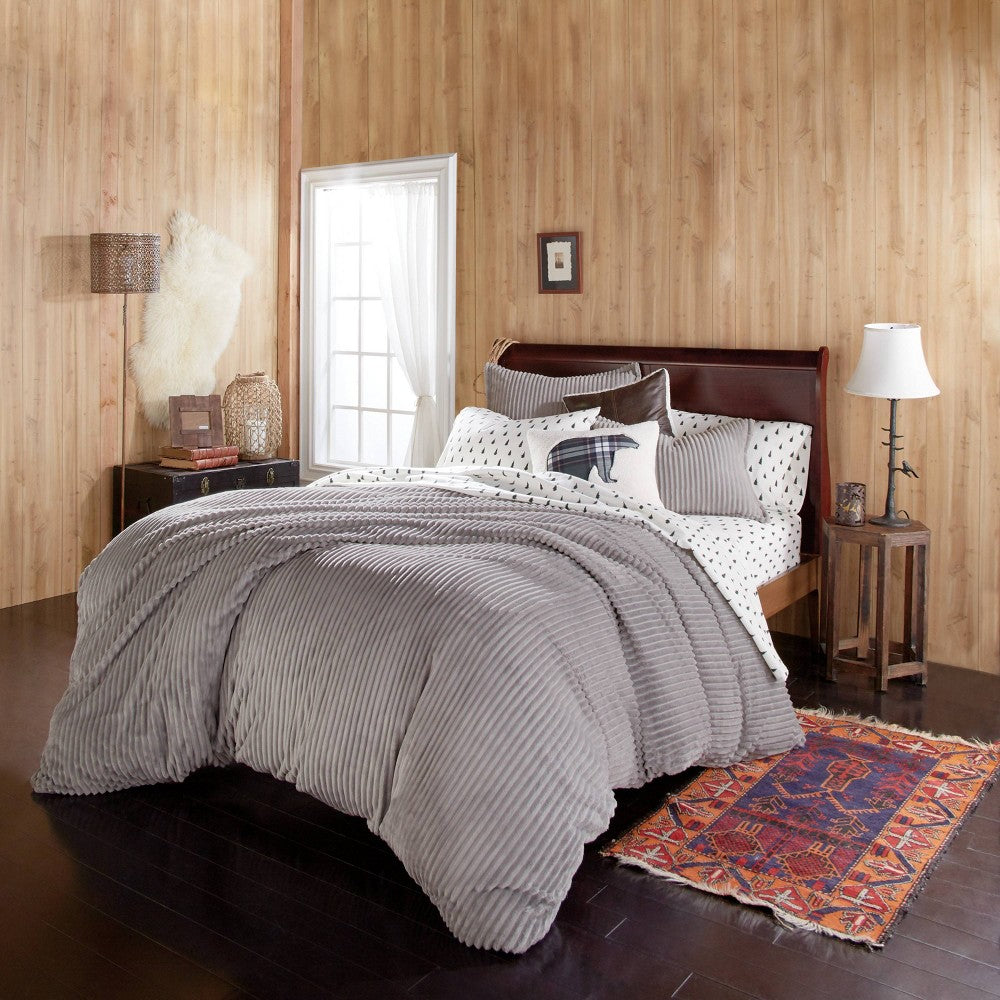 G.H. Bass & Co. Cozy Corduroy Comforter Set, Grey, King