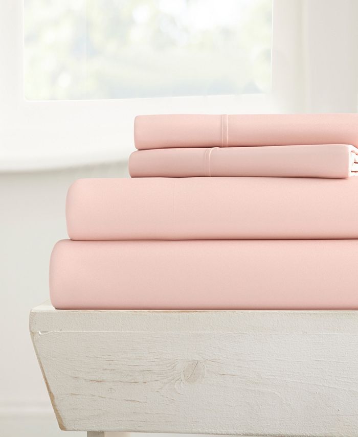 Style Simplified by The Home Collection 4 Piece Bed Sheet Set, Queen - Pink - Queen