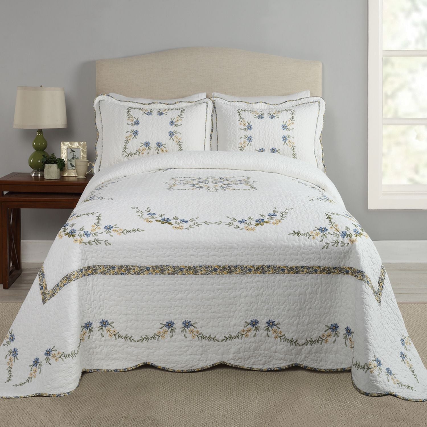 Modern Heirloom Heather Quilted Bedspread or Sham