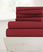 Solids in Style by The Home Collection 6 Piece Bed Sheet Set, Full - Red - Full