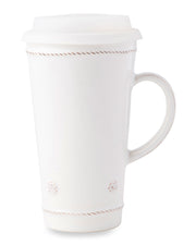 Juliska Ceramics Berry and Thread Whitewash Travel Mug & Plastic Lid