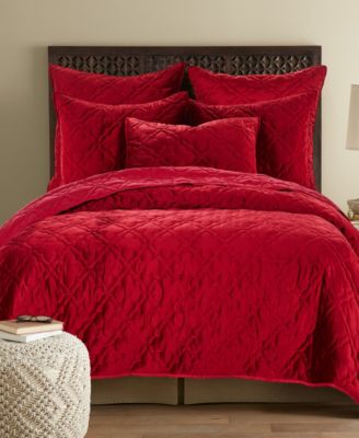 Levtex Levtex Caserta Velvet Quilt, K Red KingCalifornia King
