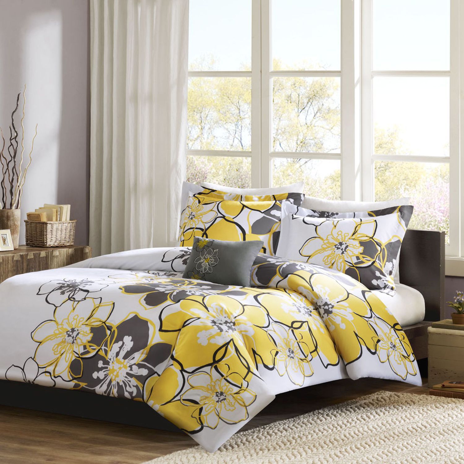 Mi Zone Mackenzie Duvet Cover Set with Throw Pillow - Twin/Twin XL