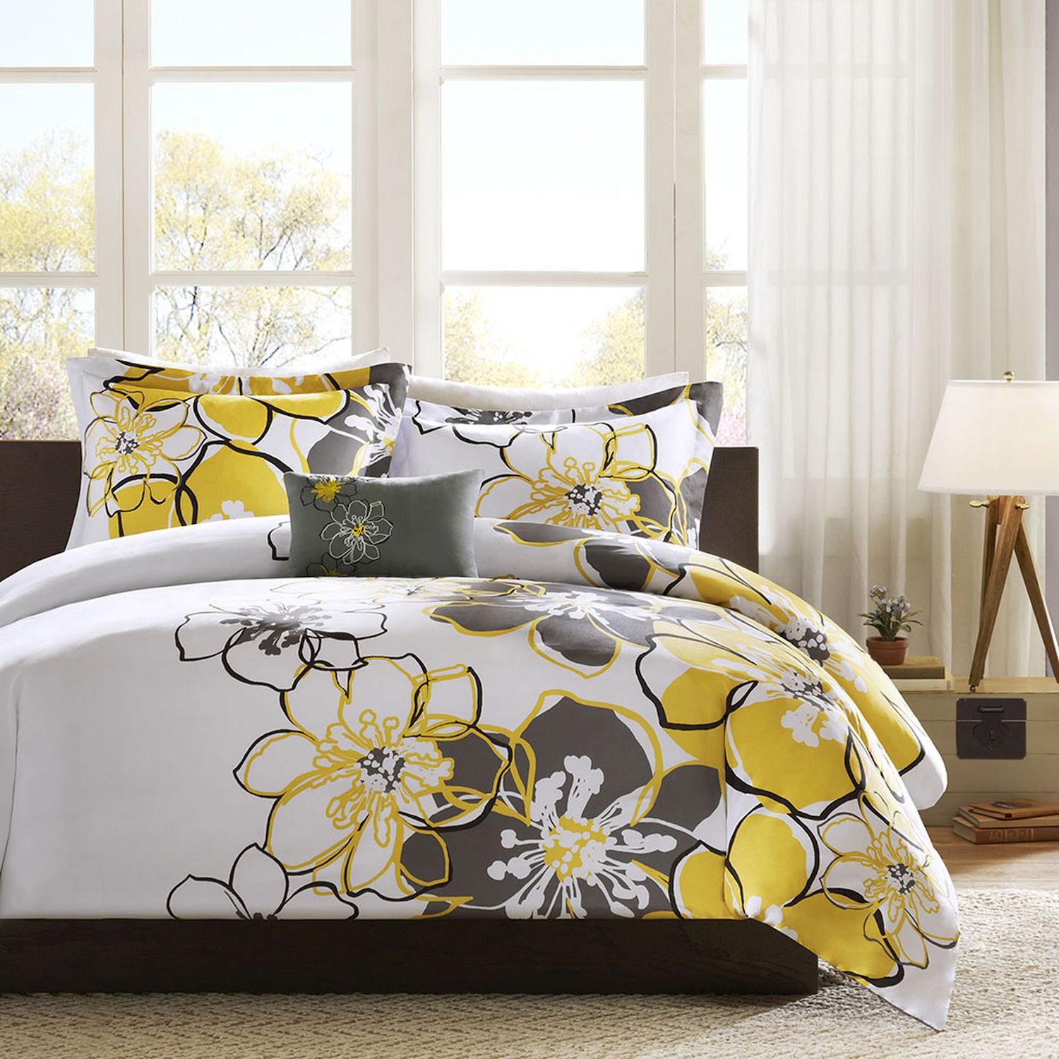 Mi Zone Mackenzie Duvet Cover Set with Throw Pillow - Twin/Twin XL