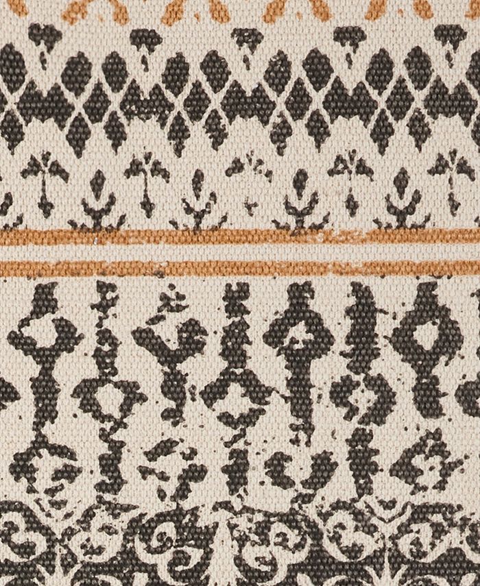 French Connection Stonewash Printed Cotton 36" x 60" Doina Palm Accent Rug - Brown - 36" x 60"