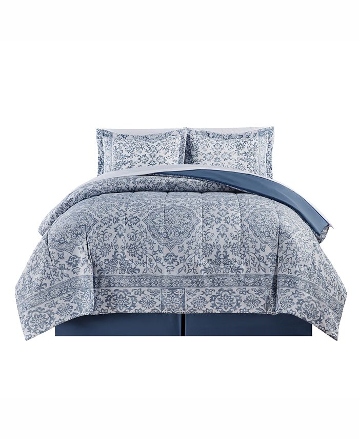 Sunham Estella 8-Pc. Comforter Sets, Exclusively at Macy’s - Blue - California King