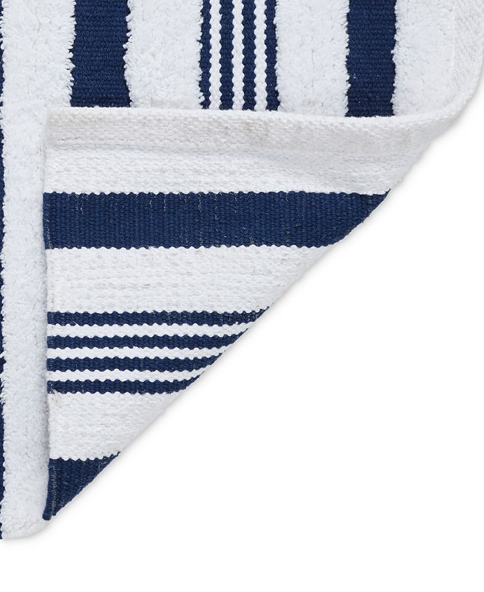 Seventh Studio Stripe Tufted Cotton Bath Rug, 17" x 24" - Blue - 17" x 24"