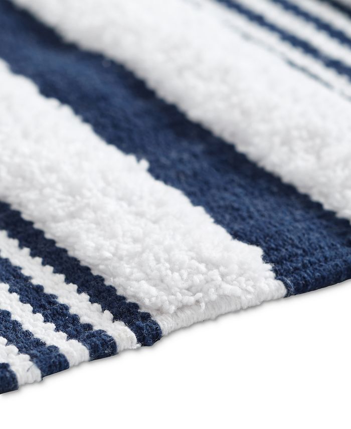 Seventh Studio Stripe Tufted Cotton Bath Rug, 17" x 24" - Blue - 17" x 24"