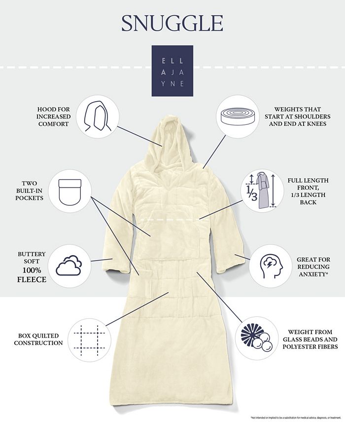 Ella Jayne Wearable Weighted Snuggle Blanket - Ivory/Cream - No Size