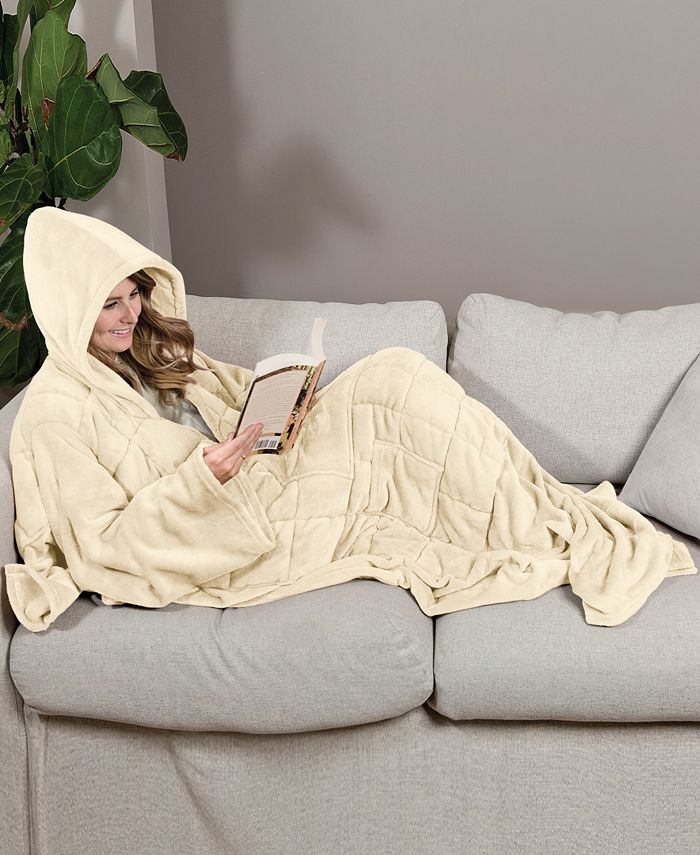 Ella Jayne Wearable Weighted Snuggle Blanket - Ivory/Cream - No Size