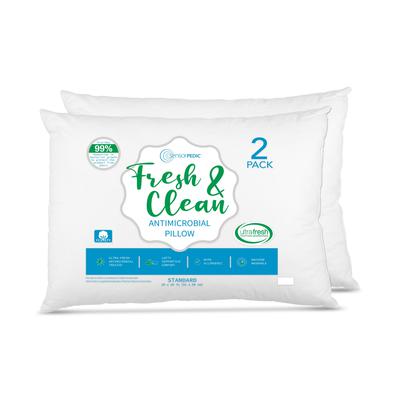 SensorPEDIC Fresh & Clean Ultra-Fresh Antimicrobial 2-Pack Pillows, Standard - White