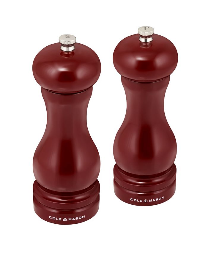 Cole & Mason 2 Piece Salt and Pepper Mill Capstan Gloss Gift Set - Red