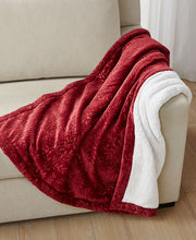 Charter Club Embossed Plush Reversible Sherpa Throw, 50" x 60", Created for Macy's - Red - Throw