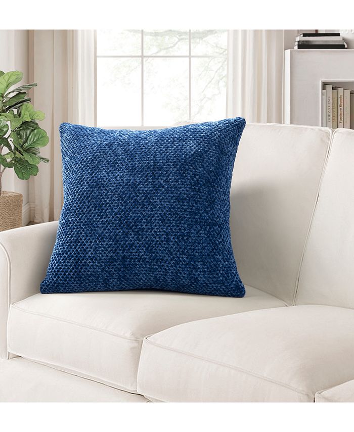 Lush Decor Braided Decorative Pillow, 18" x 18" - Blue - 18" Square Decorative Pillow