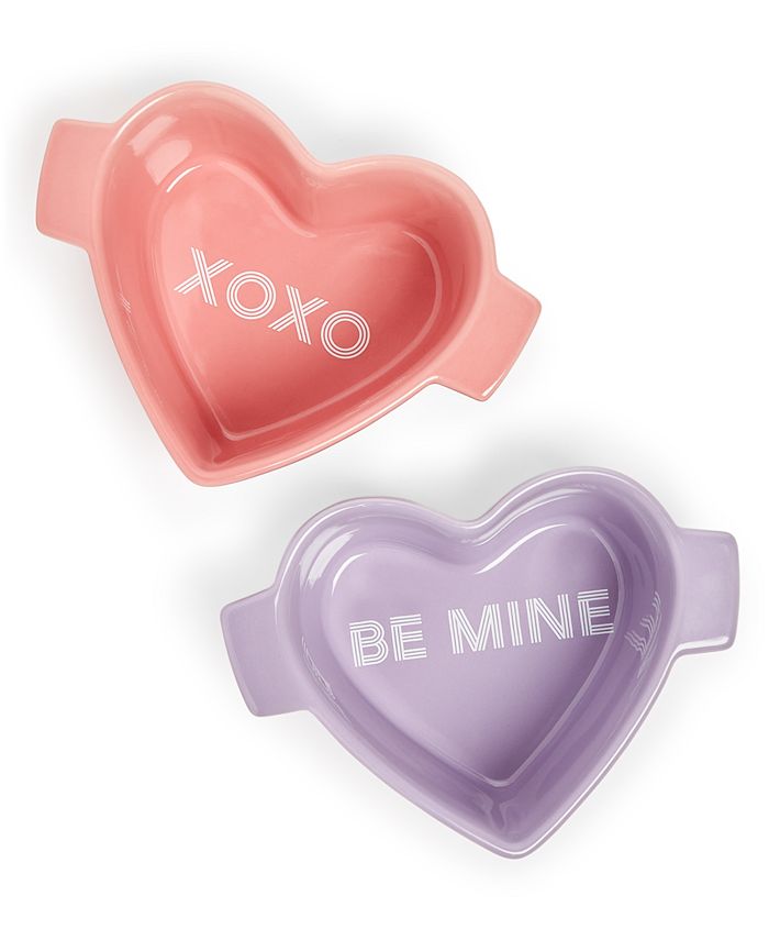 The Cellar 2-Pc. Heart Stoneware Cocotte Set, Exclusively at Macy s - White