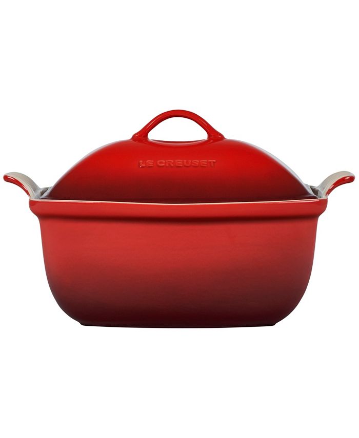 Le Creuset Heritage Stoneware 4.5 Quart Deep Baker with Lid - Red - 4.5 Quart