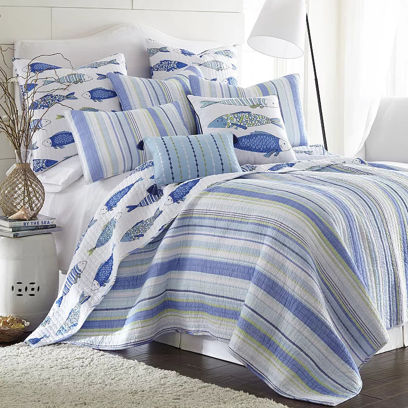 Levtex Home Catalina Fish Quilt Set - King