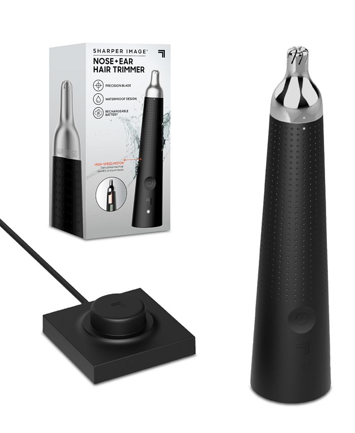Sharper Image Cordless Water-Resistant Nose + Ear Trimmer - Black