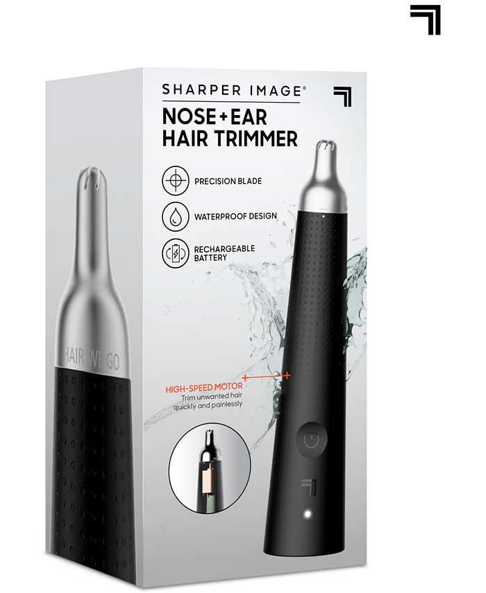 Sharper Image Cordless Water-Resistant Nose + Ear Trimmer - Black