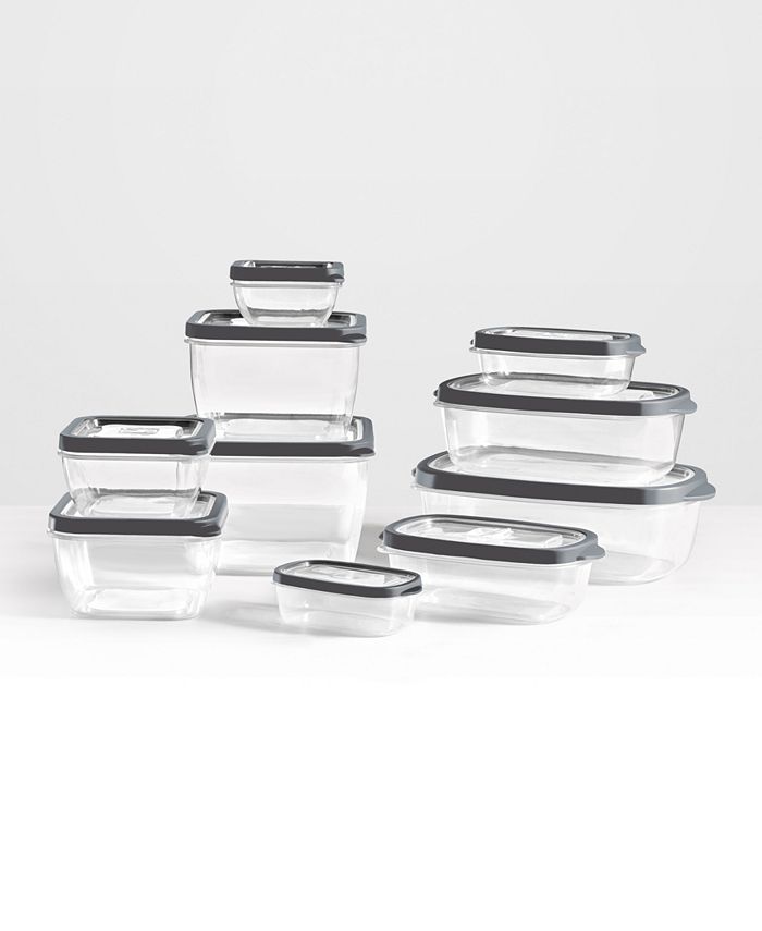 Art & Cook 20-Pc. Vented Plastic Food Storage Set - Gray
