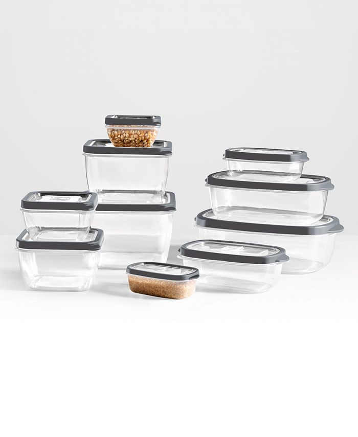 Art & Cook 20-Pc. Vented Plastic Food Storage Set - Gray