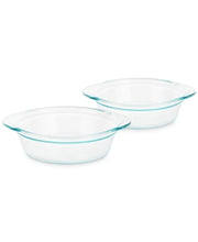 Pyrex Deep Pie Dishes, Set of 2 - Clear