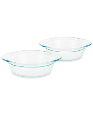 Pyrex Deep Pie Dishes, Set of 2 - Clear