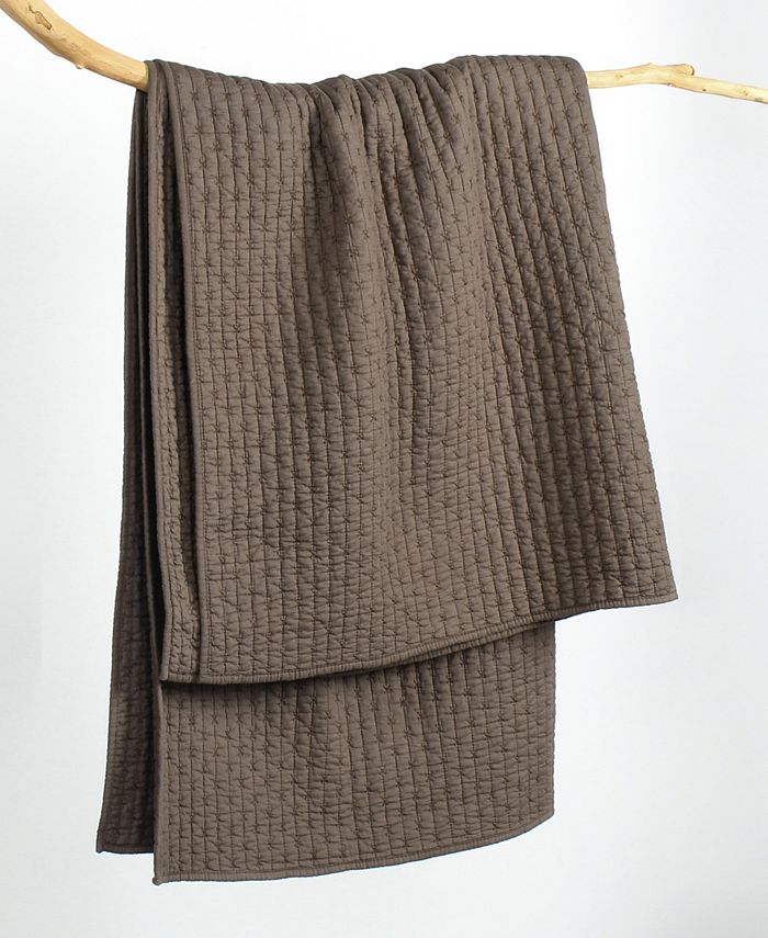 Levtex Cross Stitch Reversible Quilted Throw, 50" x 60" - Blue - 60x50