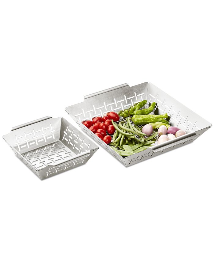 The Cellar Set of 2 Grill Baskets - White