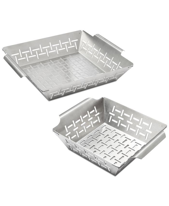 The Cellar Set of 2 Grill Baskets - White