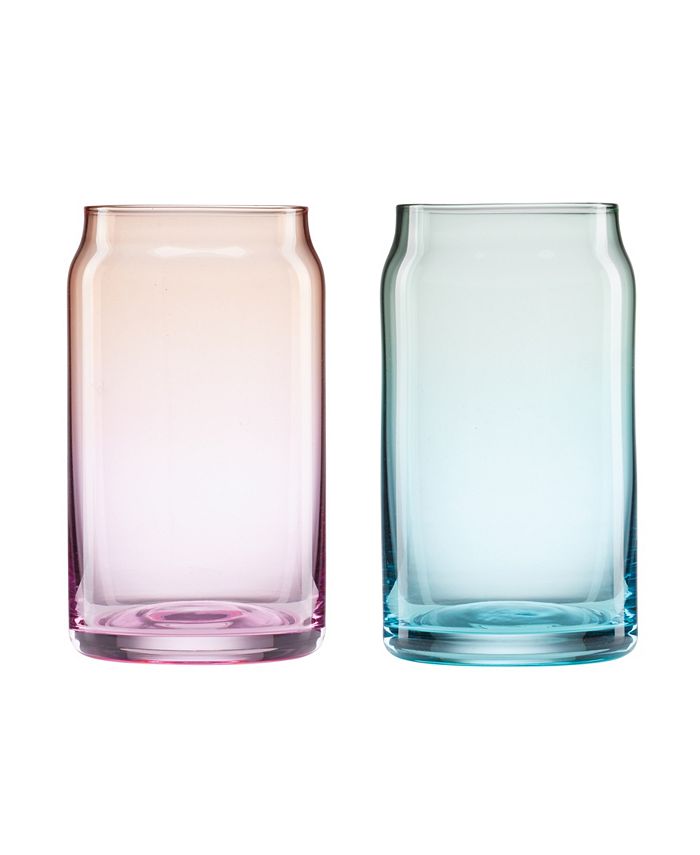Cambridge Colorful Ombre Beer Can Glasses, Set of 2 - Multi