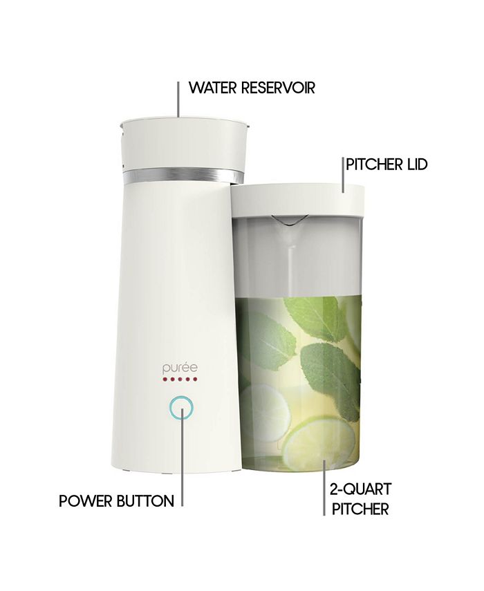 Tzumi Puree Iced Tea and Iced Coffee Maker, 2-Quart  - White