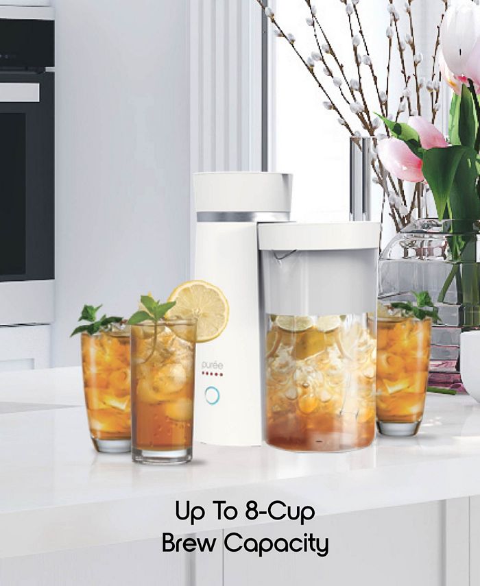 Tzumi Puree Iced Tea and Iced Coffee Maker, 2-Quart  - White