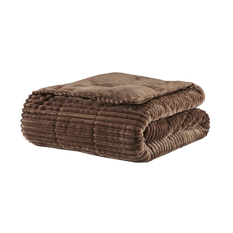 Madison Park Parker Oversized Corduroy Plush Down Alternative Throw