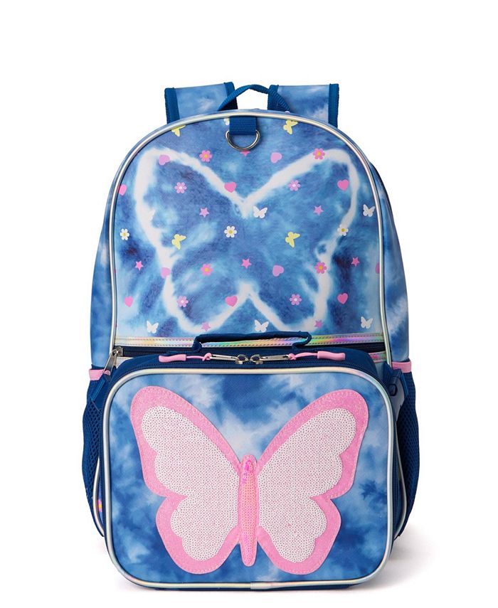 Girl's Tie Dye Butterfly Backpack Headphone Lunch Set - Multi - ONE SIZE