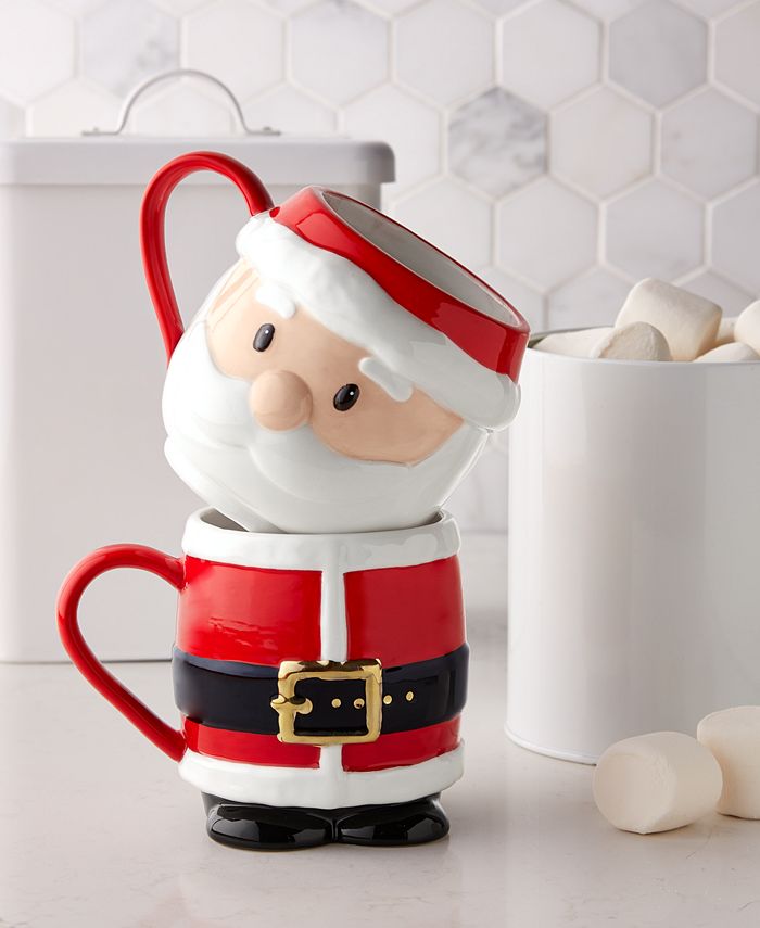 Holiday Lane Set of 2 Stackable Christmas Mugs