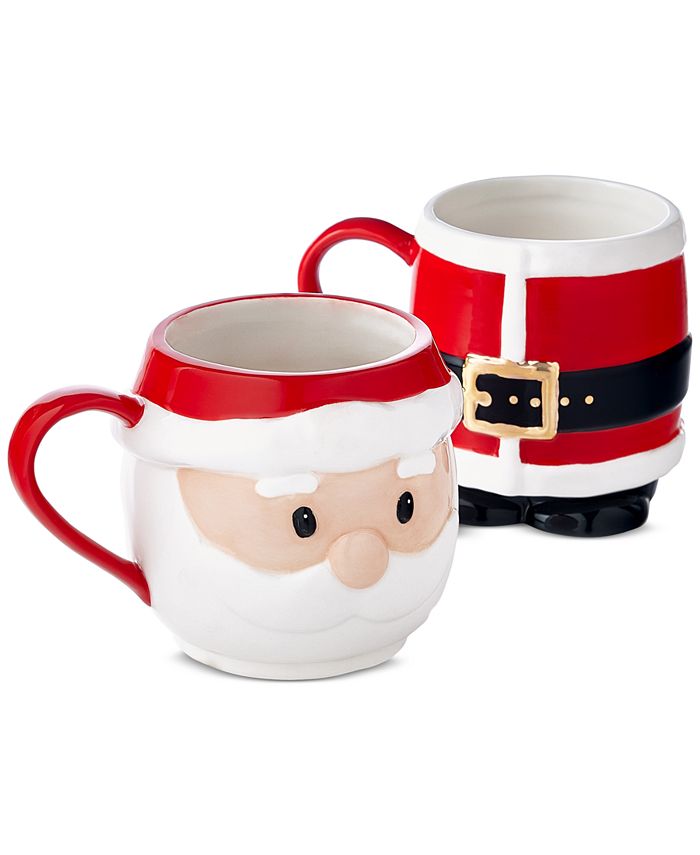 Holiday Lane Set of 2 Stackable Christmas Mugs