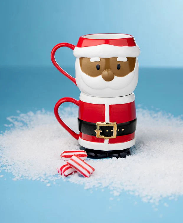 Holiday Lane Set of 2 Stackable Christmas Mugs