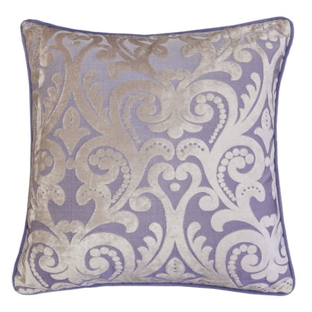 Hailey Modern Velvet 20" Square Decorative Throw Pillow Violet